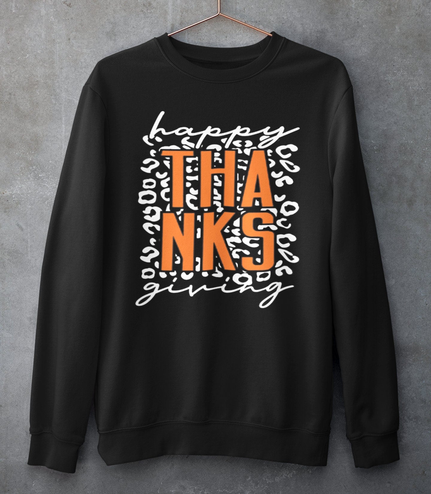 Happy Thanksgiving Leopard Print Sweatshirt - Unisex Sizes