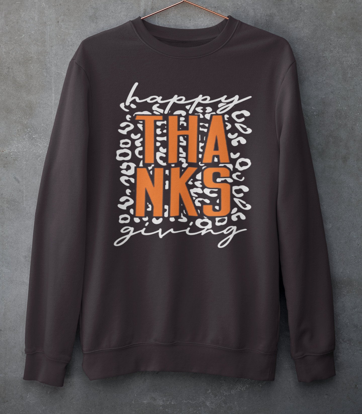 Happy Thanksgiving Leopard Print Sweatshirt - Unisex Sizes