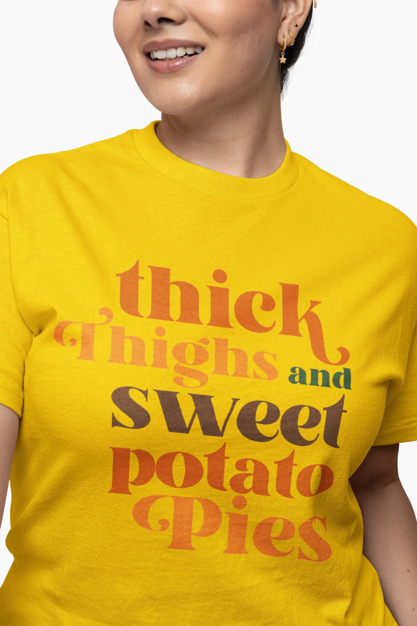 Thick Thighs & Sweet Potato Pies/Thanksgiving T-Shirt/(Unisex T-shirt)