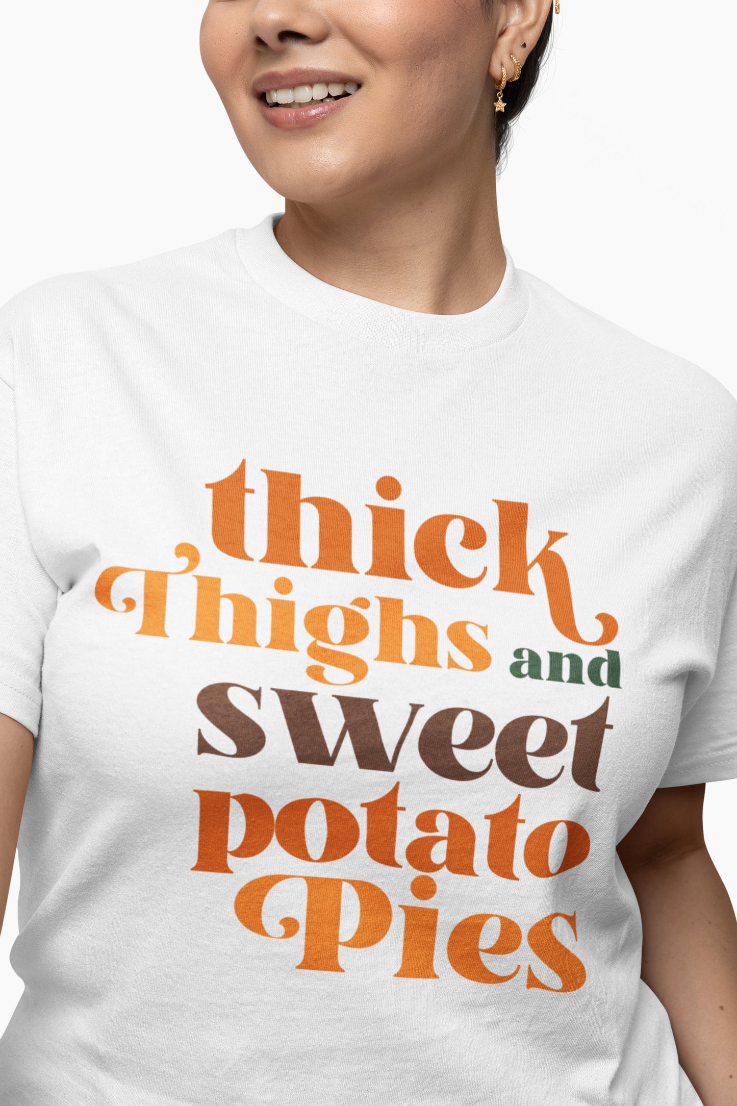 Thick Thighs & Sweet Potato Pies/Thanksgiving T-Shirt/(Unisex T-shirt)