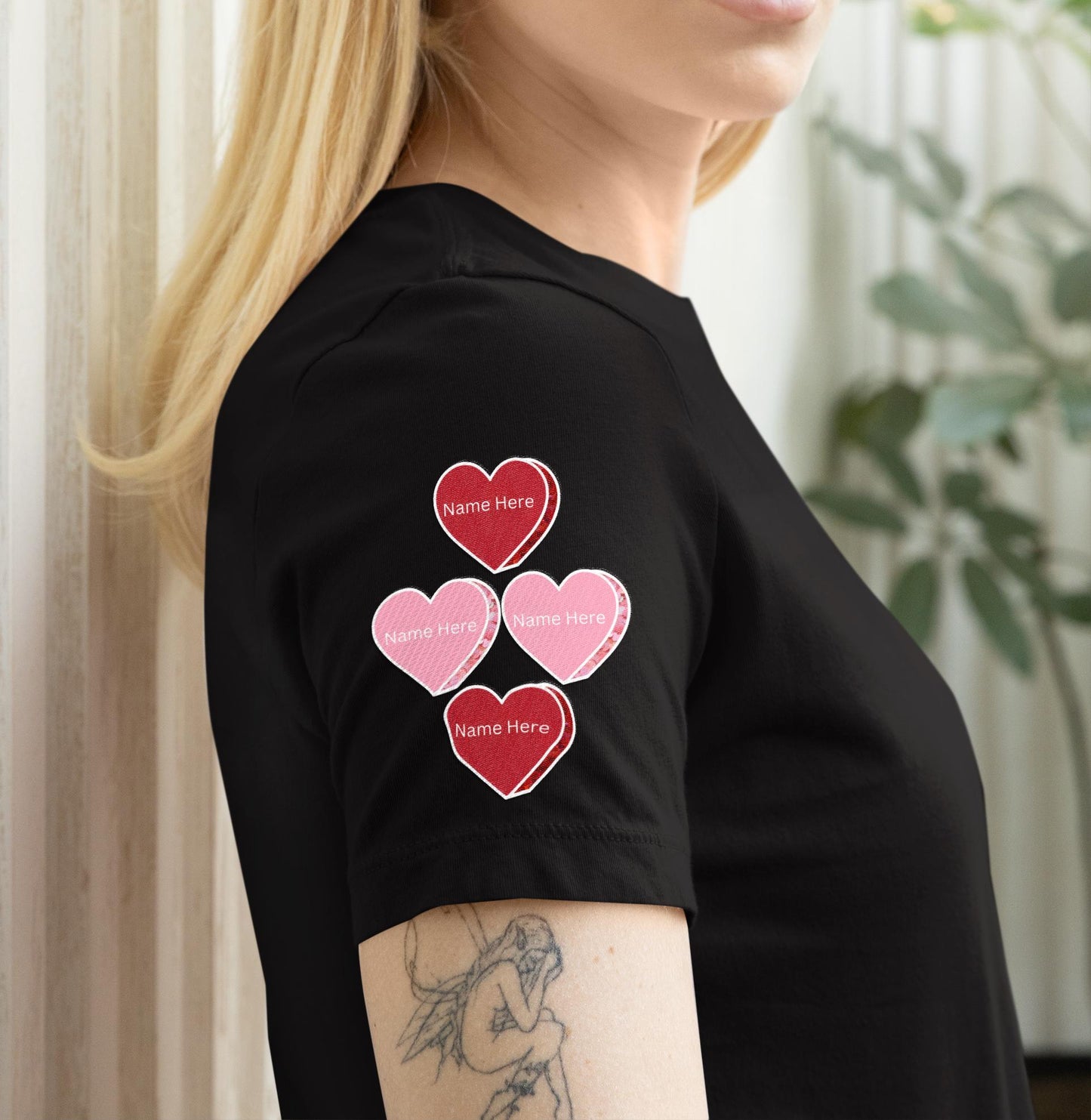This Mama Wears Her Heart on Her Sleeve - Valentine's Day/Mother's Day/Personalized Unisex T-shirt