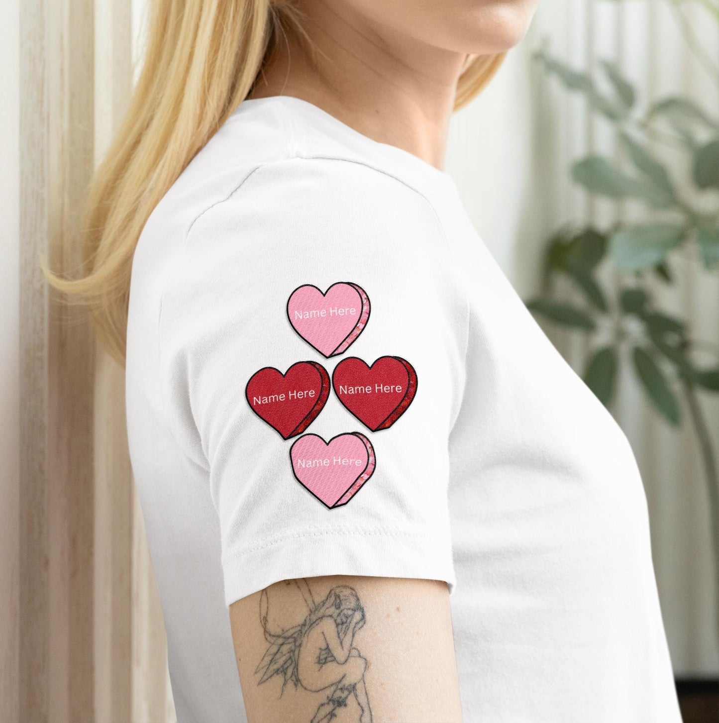 This Mama Wears Her Heart on Her Sleeve - Valentine's Day/Mother's Day/Personalized Unisex T-shirt