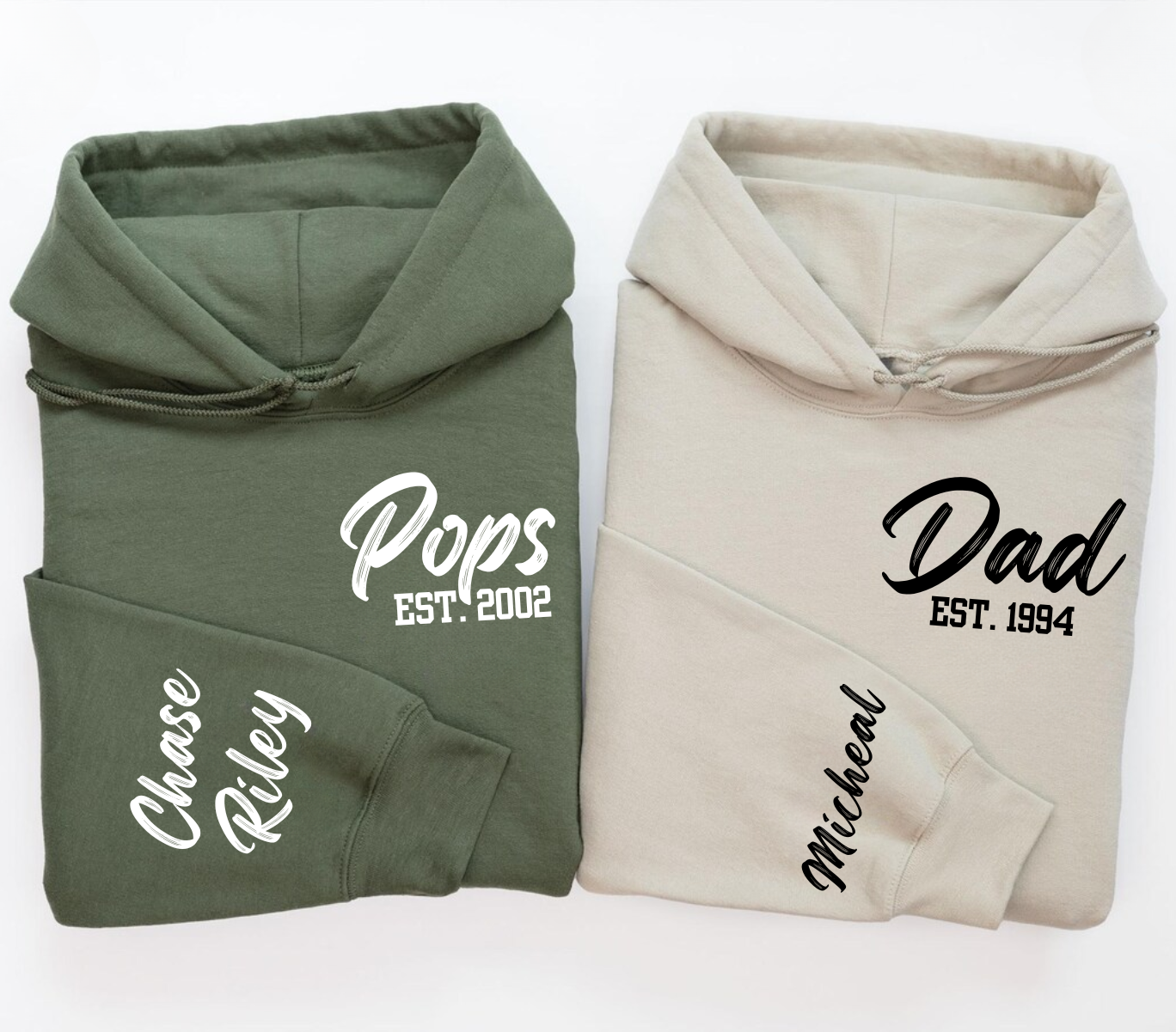 Celebrate Fatherhood in Style – Custom "EST." Hoodies, Sweatshirt & Tees