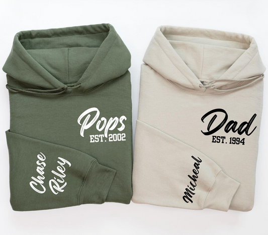 Celebrate Fatherhood in Style – Custom "EST." Hoodies, Sweatshirt & Tees