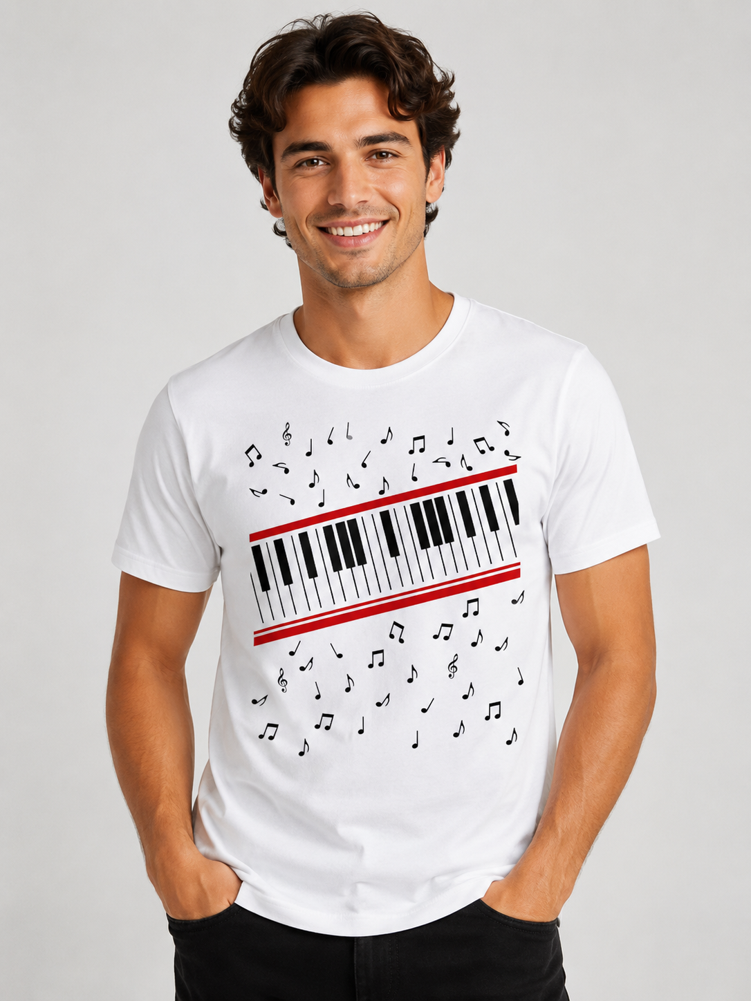 Inspired Piano Keys Graphic T-Shirt | Music Lover Tee | Concert Style Graphic Shirt