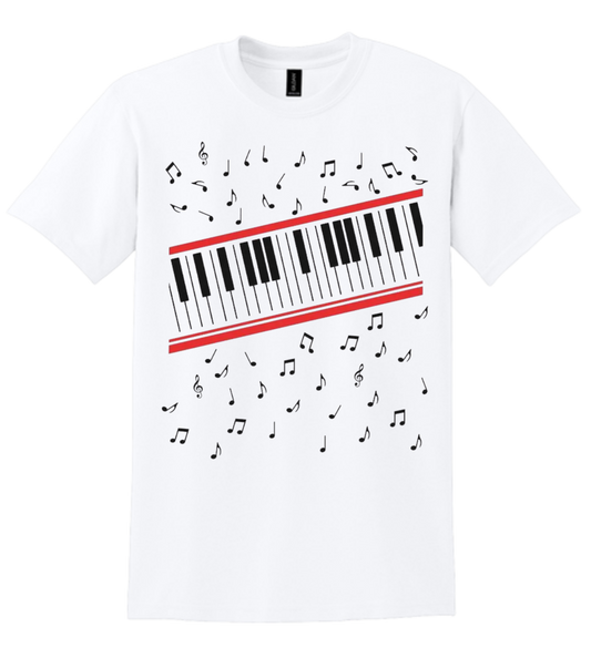 Inspired Piano Keys Graphic T-Shirt | Music Lover Tee | Concert Style Graphic Shirt