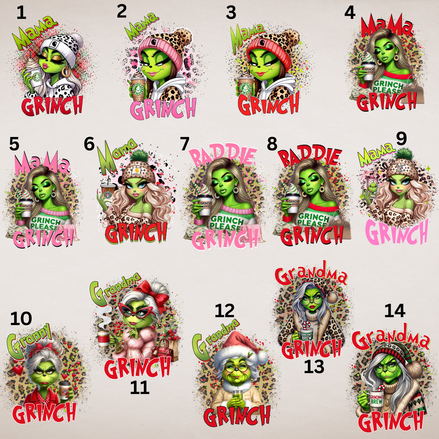 Mama Grinch Tumbler (20oz) | Raised DTF print | Stainless Steel