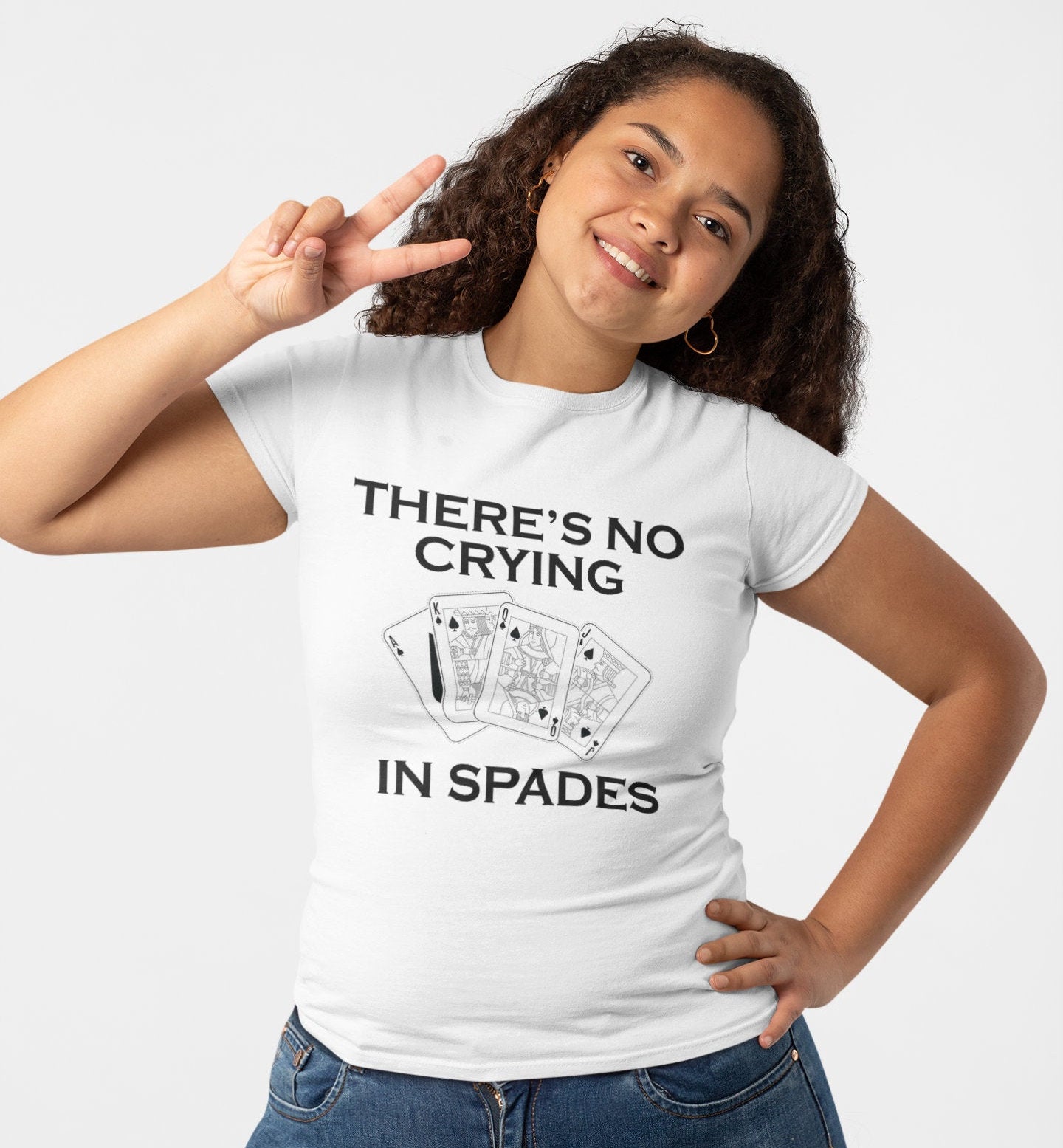 Spades - There's No Crying In Spades/Spades Card Game/Game Night T-Shirt/Card Game T-shirt