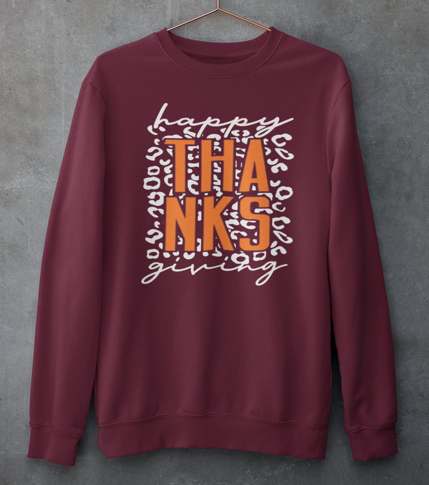 Happy Thanksgiving Leopard Print Sweatshirt - Unisex Sizes