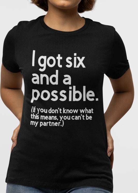 Spades - Six and A Possible T-Shirt/Spades T-Shirt/Game Night T-Shirt/Womens Fitted