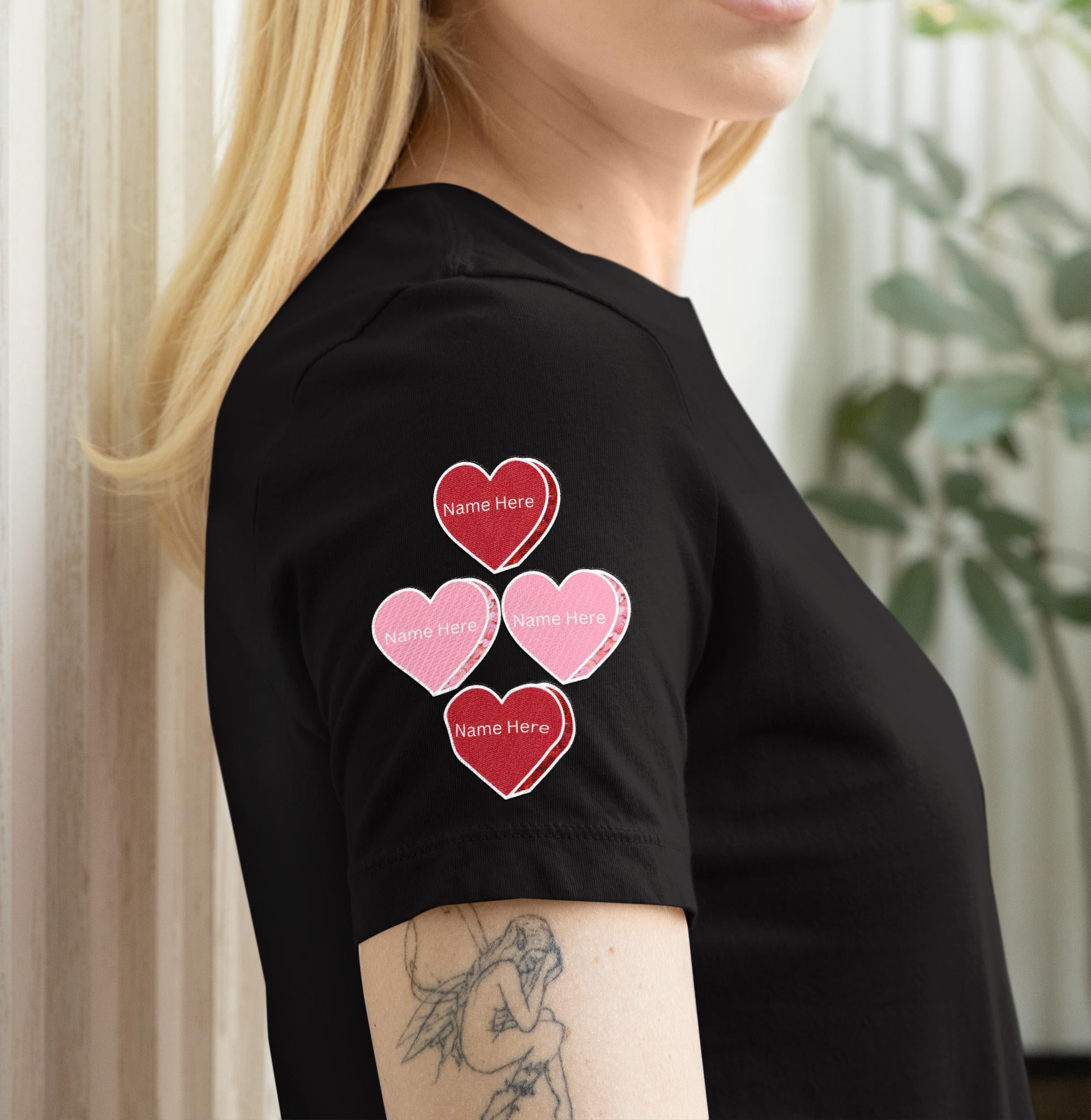 This Mama Wears Her Heart on Her Sleeve - Valentine's Day/Mother's Day/Personalized Unisex T-shirt