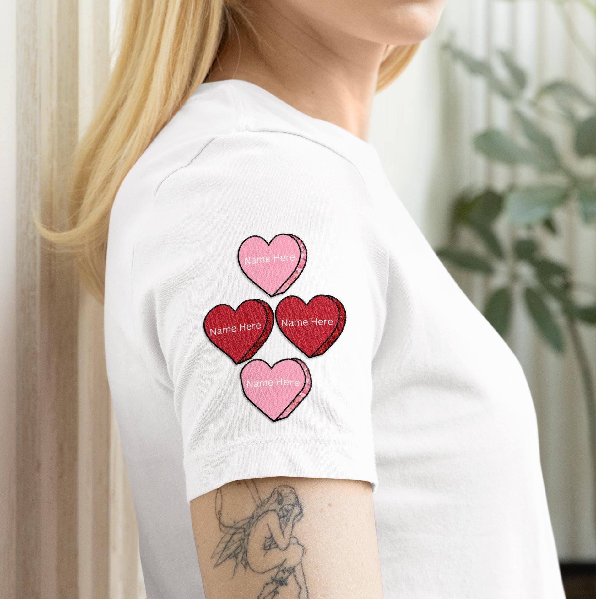 This Mama Wears Her Heart on Her Sleeve - Valentine's Day/Mother's Day/Personalized Unisex T-shirt