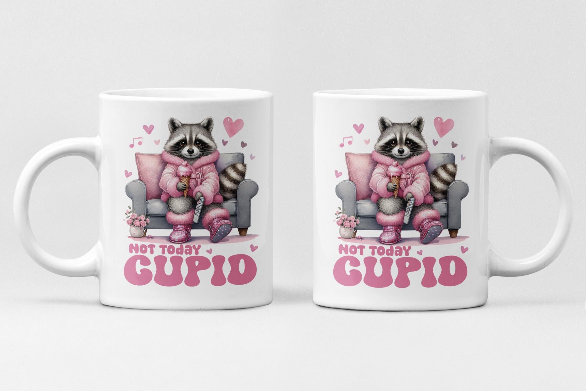 Not Today Cupid Mug – 12oz & 15oz/Anti-Valentine Mug/Valentine Mug