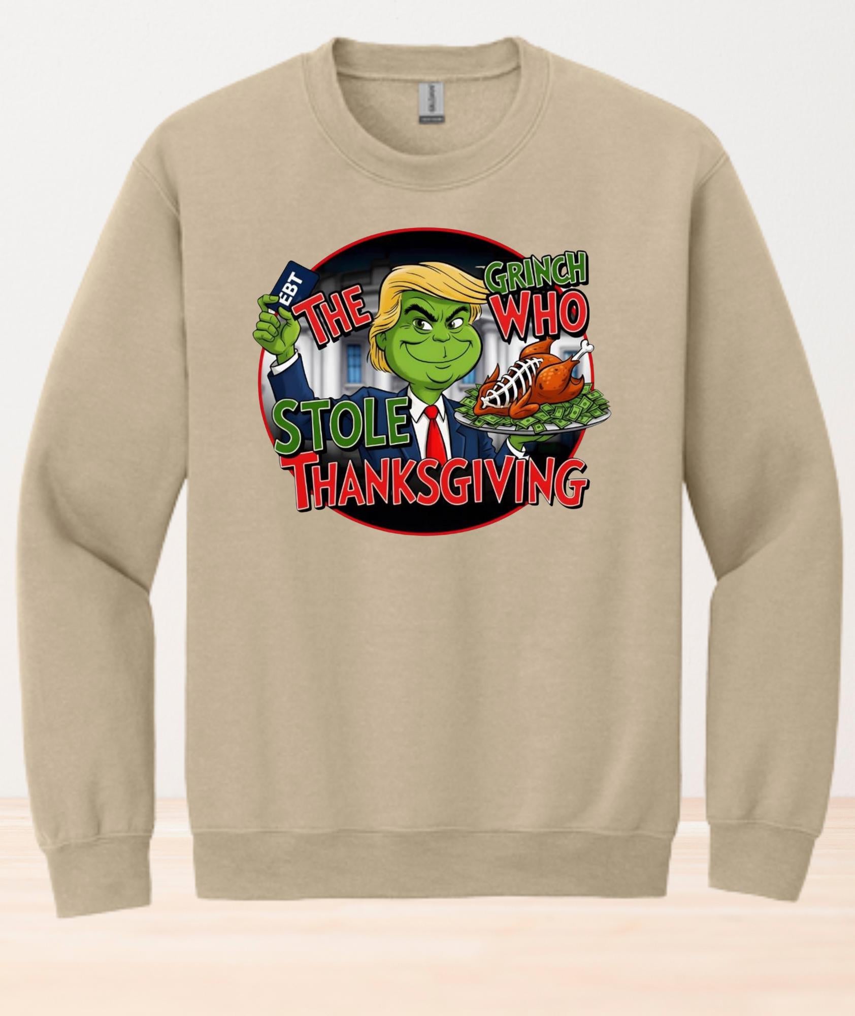 The Grinch Who Stole Thanksgiving Shirt | Funny Holiday Tee | Trending Christmas Hoodie & Sweatshirt | Various Colors